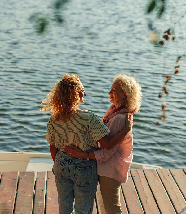 two women hugging