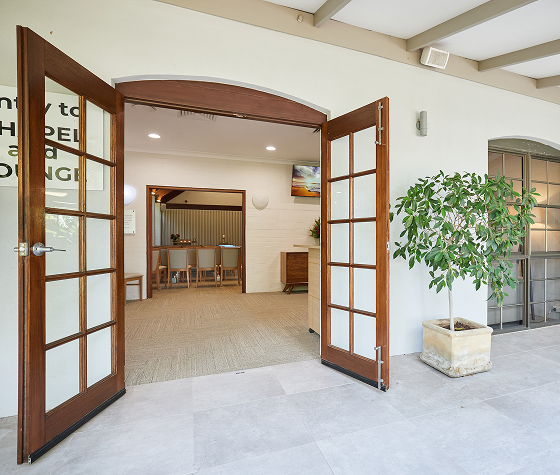 entrance to Oakwood Funerals chapel